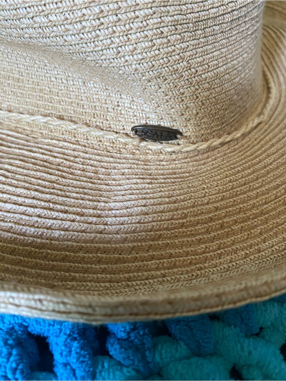 Scala Collezione Handcrafted Paper Braid Straw Sun Hat Beach Boho Neutral OS - Picture 3 of 7